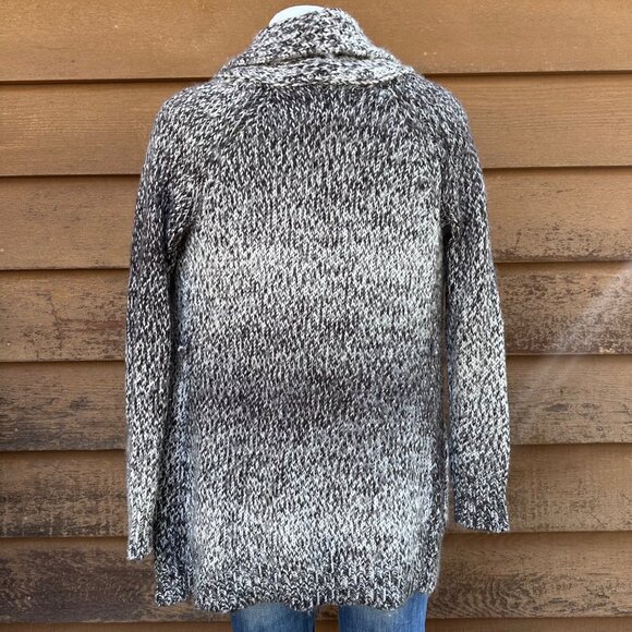 Cynthia Rowley Womens Open-Front Knit Cardigan Sweater S Brown/White Ombré Acryl - Picture 4 of 10